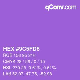 颜色代码: HEX #9C5FD8 | qconv.com