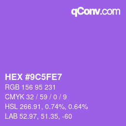 Color code: HEX #9C5FE7 | qconv.com