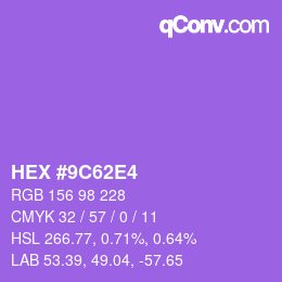 Color code: HEX #9C62E4 | qconv.com