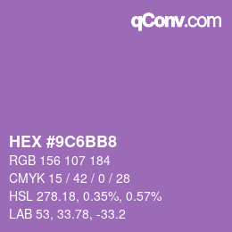 Farbcode: HEX #9C6BB8 | qconv.com