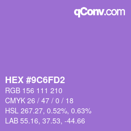 Color code: HEX #9C6FD2 | qconv.com