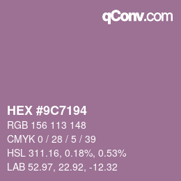 Color code: HEX #9C7194 | qconv.com