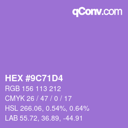 Color code: HEX #9C71D4 | qconv.com