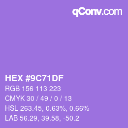 Color code: HEX #9C71DF | qconv.com