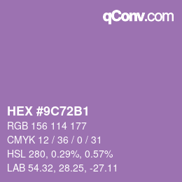Farbcode: HEX #9C72B1 | qconv.com