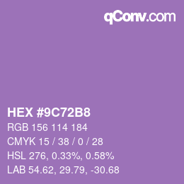Color code: HEX #9C72B8 | qconv.com