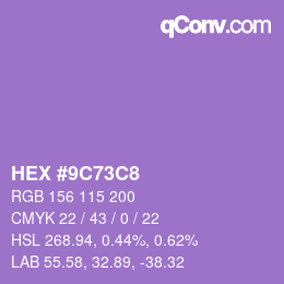 カラーコード: HEX #9C73C8 | qconv.com