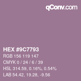 颜色代码: HEX #9C7793 | qconv.com