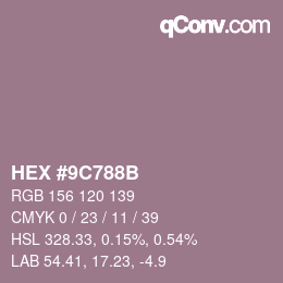 颜色代码: HEX #9C788B | qconv.com