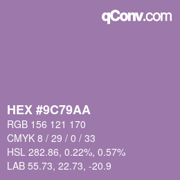 Color code: HEX #9C79AA | qconv.com