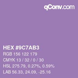 颜色代码: HEX #9C7AB3 | qconv.com
