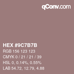 Color code: HEX #9C7B7B | qconv.com