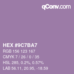 Color code: HEX #9C7BA7 | qconv.com