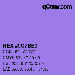 Color code: HEX #9C7BE9 | qconv.com