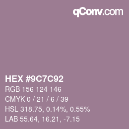 Color code: HEX #9C7C92 | qconv.com