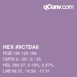 Color code: HEX #9C7DA6 | qconv.com