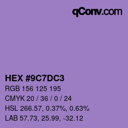 カラーコード: HEX #9C7DC3 | qconv.com