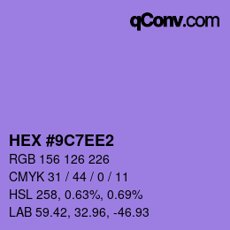 颜色代码: HEX #9C7EE2 | qconv.com