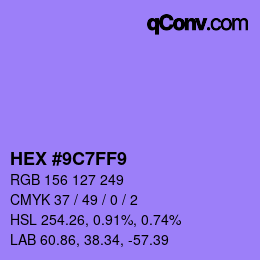 Color code: HEX #9C7FF9 | qconv.com