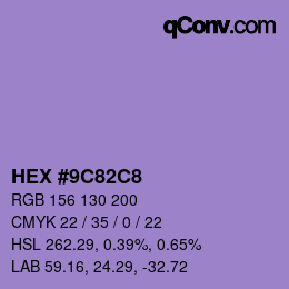 Color code: HEX #9C82C8 | qconv.com