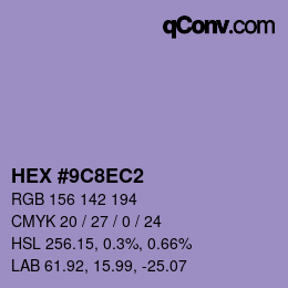 Código de color: HEX #9C8EC2 | qconv.com