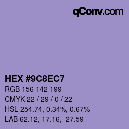 颜色代码: HEX #9C8EC7 | qconv.com
