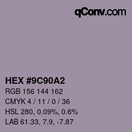 Código de color: HEX #9C90A2 | qconv.com