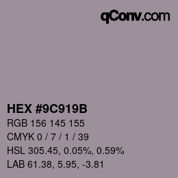Código de color: HEX #9C919B | qconv.com