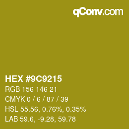 Color code: HEX #9C9215 | qconv.com