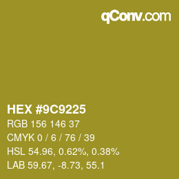 Color code: HEX #9C9225 | qconv.com