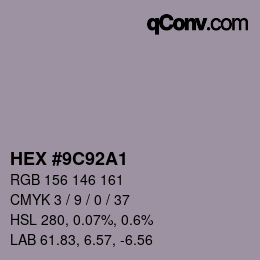 Farbcode: HEX #9C92A1 | qconv.com