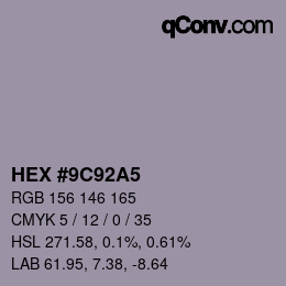 Color code: HEX #9C92A5 | qconv.com