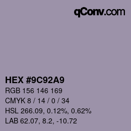 Color code: HEX #9C92A9 | qconv.com