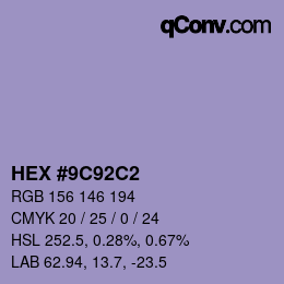 Color code: HEX #9C92C2 | qconv.com