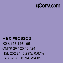 Color code: HEX #9C92C3 | qconv.com