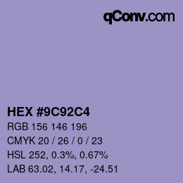 Color code: HEX #9C92C4 | qconv.com