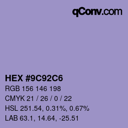 Color code: HEX #9C92C6 | qconv.com