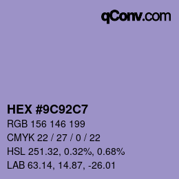 Código de color: HEX #9C92C7 | qconv.com