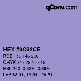 Color code: HEX #9C92CE | qconv.com