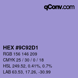 Color code: HEX #9C92D1 | qconv.com