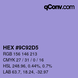 Color code: HEX #9C92D5 | qconv.com