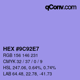 Color code: HEX #9C92E7 | qconv.com