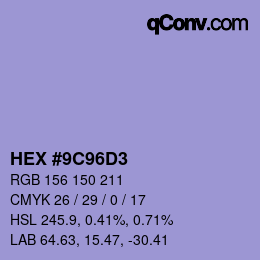 Color code: HEX #9C96D3 | qconv.com