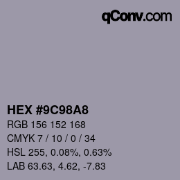 Color code: HEX #9C98A8 | qconv.com