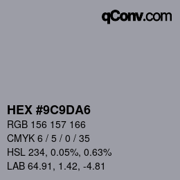 Color code: HEX #9C9DA6 | qconv.com