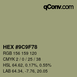 Color code: HEX #9C9F78 | qconv.com