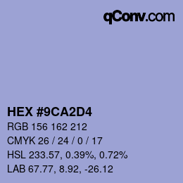 カラーコード: HEX #9CA2D4 | qconv.com