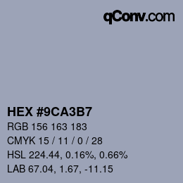 カラーコード: HEX #9CA3B7 | qconv.com