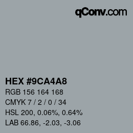 Color code: HEX #9CA4A8 | qconv.com