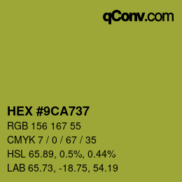 Código de color: HEX #9CA737 | qconv.com